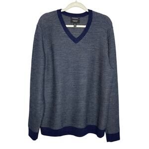 Nordstrom Mens Shop Extra Fine Merino Wool Knit V Neck Sweater Long Sleeve XL